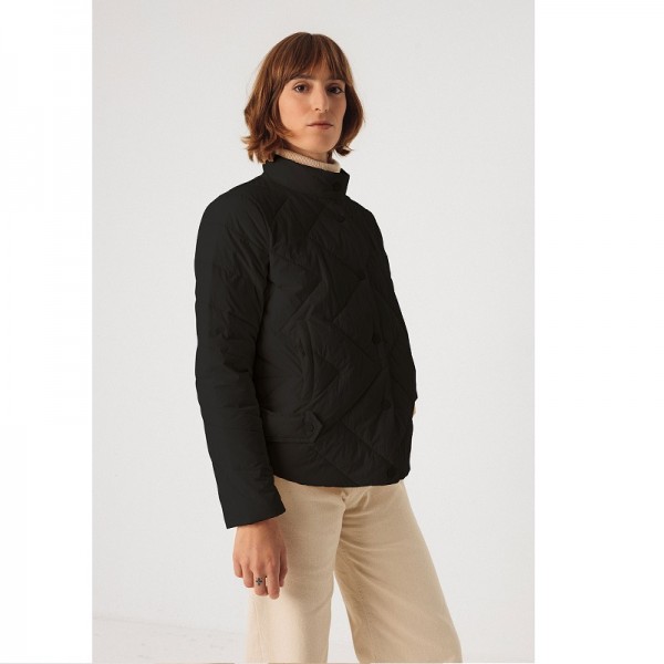 VESTE DOUDOUNE COURTE EIRA NOIRE NYLON RECYCLE - SKFK - LE MOUTON A 3 PATTES - 1