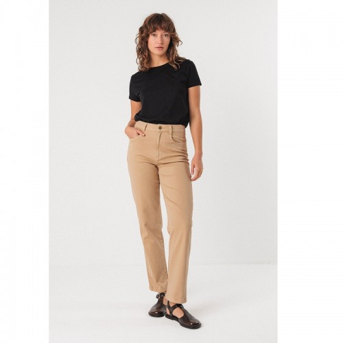 PANTALON DROIT IBIA COTON BIO BEIGE - SKFK - LE MOUTON A 3 PATTES - 1