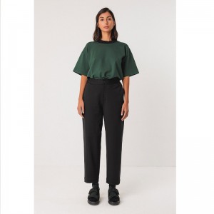 PANTALON CAROTTE EN TENCEL SORAIA NOIR - SKFK - LE MOUTON A 3 PATTES - 1