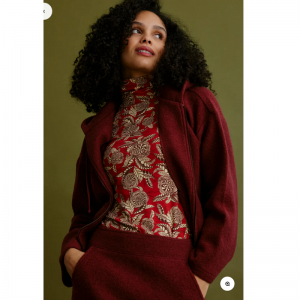 VESTE ZIPPEE LAINE BOUILLIE BORDEAUX - TRANQUILLO - LE MOUTON A 3 PATTES - 1