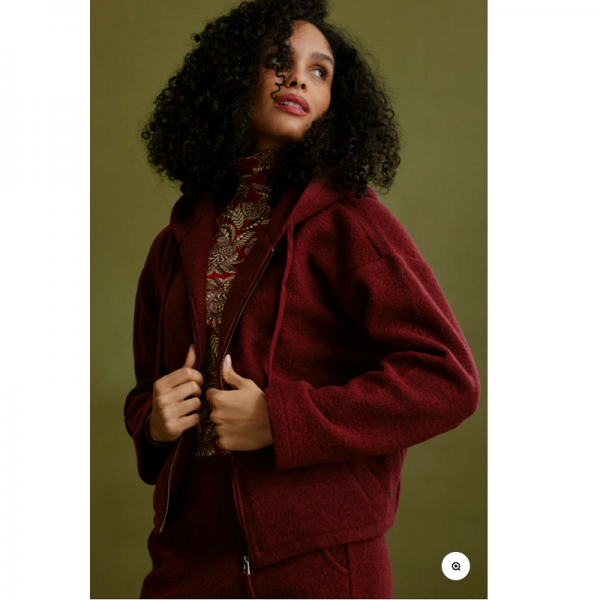 VESTE ZIPPEE LAINE BOUILLIE BORDEAUX - TRANQUILLO - LE MOUTON A 3 PATTES - 2