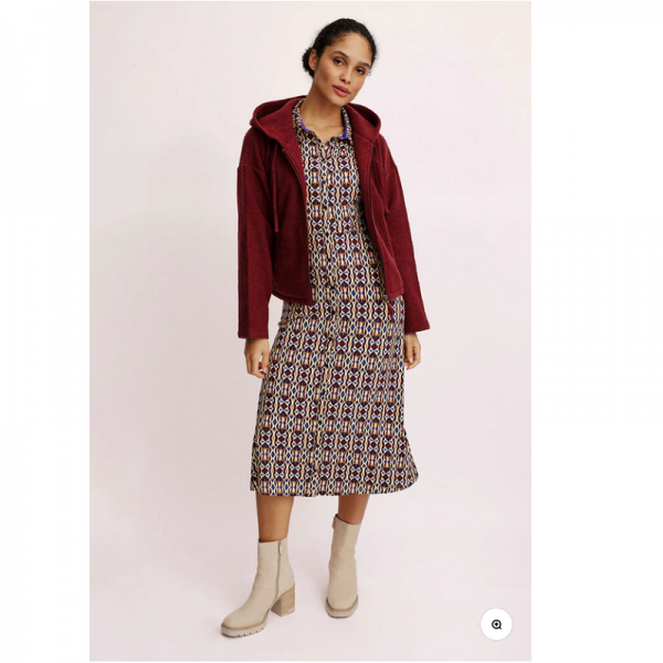 VESTE ZIPPEE LAINE BOUILLIE BORDEAUX - TRANQUILLO - LE MOUTON A 3 PATTES - 4