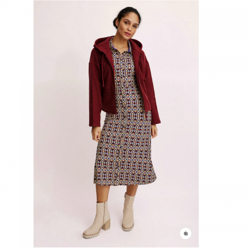 VESTE ZIPPEE LAINE BOUILLIE BORDEAUX - TRANQUILLO - LE MOUTON A 3 PATTES - 4