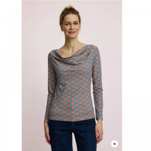 HAUT MANCHES LONGUES COL BENITIER COTON BIO IMPRIME - TRANQUILLO - LE MOUTON A 3 PATTES - 1