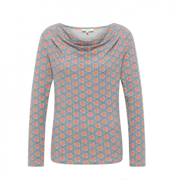 HAUT MANCHES LONGUES COL BENITIER COTON BIO IMPRIME - TRANQUILLO - LE MOUTON A 3 PATTES - 3