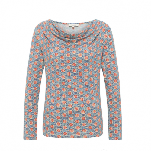 HAUT MANCHES LONGUES COL BENITIER COTON BIO IMPRIME - TRANQUILLO - LE MOUTON A 3 PATTES - 3