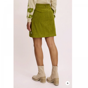 JUPE COURTE VELOURS COTON BIO UNIE VERT CYPRES - TRANQUILLO - LE MOUTON A 3 PATTES - 1 2