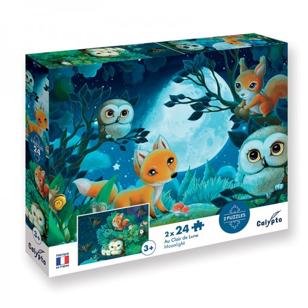 PUZZLE 2 x 24P AU CLAIR DE LUNE -...
