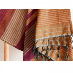 FOUTA COTON BIO EBENE ARABESK - KARAWAN AUTHENTIC - LE MOUTON A 3 PATTES - 1 2