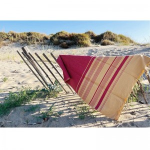 FOUTA SAND COTON BIO SABLE OCRE ROUGE - KARAWAN AUTHENTIC - LE MOUTON A 3 PATTES - 1