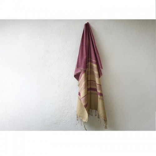 FOUTA SAND COTON BIO SABLE OCRE ROUGE - KARAWAN AUTHENTIC - LE MOUTON A 3 PATTES - 3