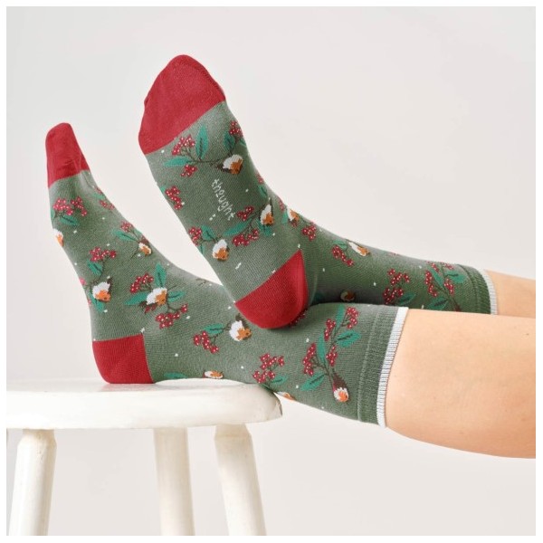 CONE SURPRISE NOEL 1 PAIRE DE CHAUSSETTES FEMME - THOUGHT CLOTHING - LE MOUTON A 3 PATTES  - 2