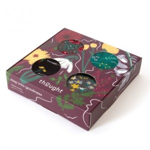 COFFRET 4 PAIRES DE CHAUSSETTES FLEURS BAMBOU BIO - THOUGHT CLOTHING - LE MOUTON A 3 PATTES - 1