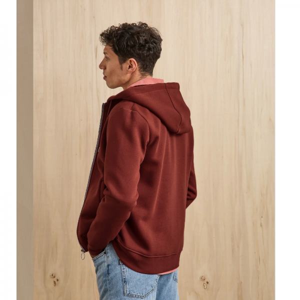 VESTE ZIPPEE CAPUCHE MESNIL BURGUNDY FIBRES RECYCLEES - FAGUO - LE MOUTON A 3 PATTES - 2