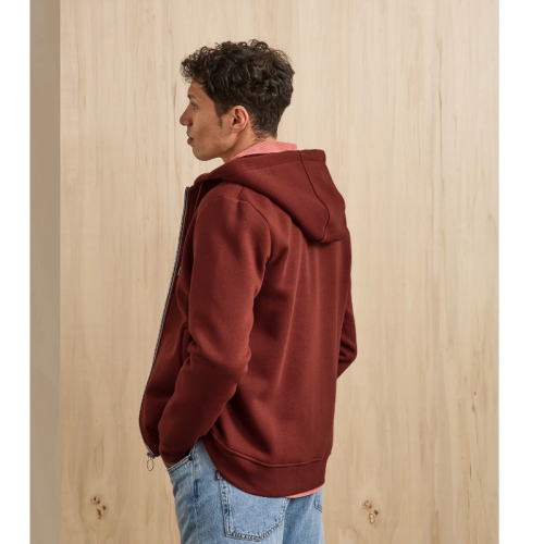 VESTE ZIPPEE CAPUCHE MESNIL BURGUNDY FIBRES RECYCLEES - FAGUO - LE MOUTON A 3 PATTES - 2