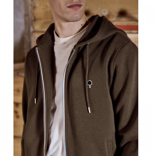 VESTE ZIPPEE CAPUCHE MESNIL MARRON FIBRES RECYCLEES - FAGUO - LE MOUTON A 3 PATTES - 1