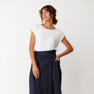 HAUT ZUR TENCEL BLANC COL...