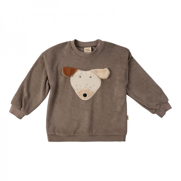 SWEAT POUR BEBE EN EPONGE TAUPE MOTIF...