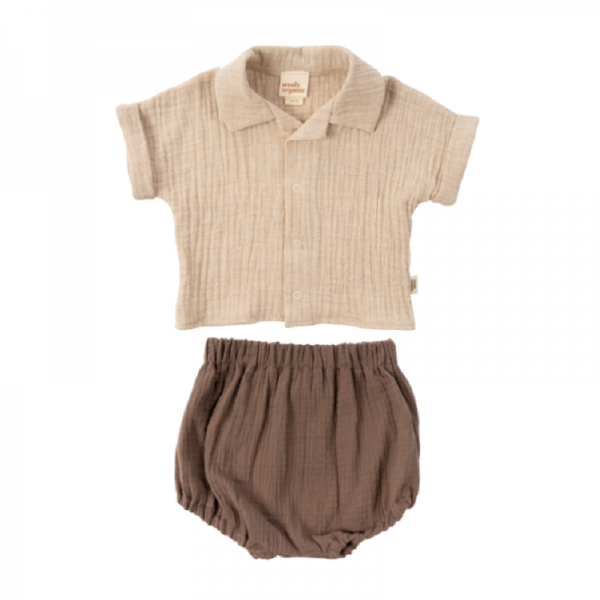 ENSEMBLE SHORT ET BLOOMER TAUPE -...