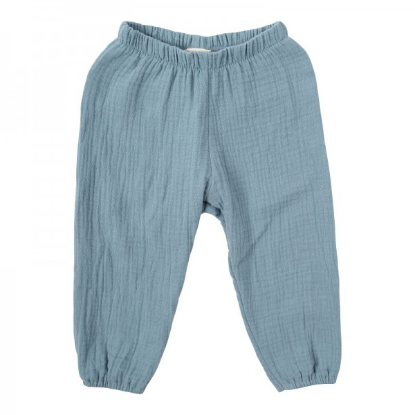 PANTALON LEGER BLEU POUR BEBE - WOOLY...