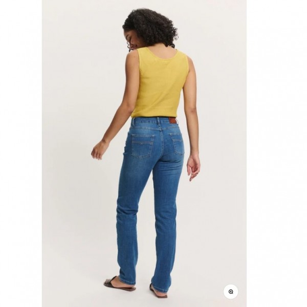 JEANS DROIT DELAVE EN COTON BIO -...