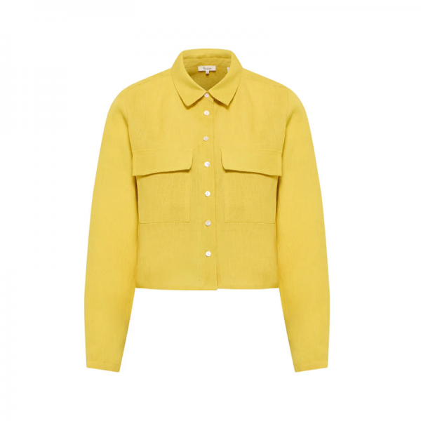 CHEMISE / VESTE EN LIN JAUNE -...