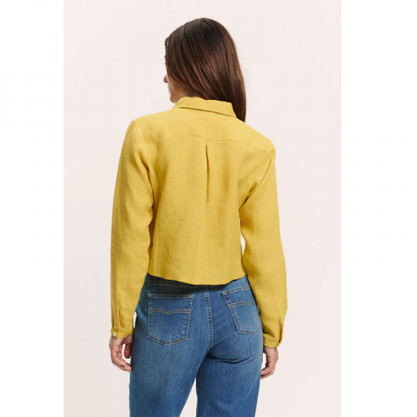 CHEMISE / VESTE EN LIN JAUNE -...