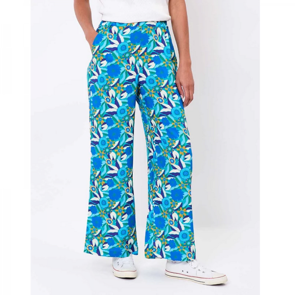 PANTALON ALEXIA IMPRIME SWING BLEU ECOVISCOSE - PRINCESSE NOMADE - LE MOUTON A 3 PATTES - 1