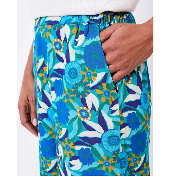 PANTALON ALEXIA IMPRIME SWING BLEU ECOVISCOSE - PRINCESSE NOMADE - LE MOUTON A 3 PATTES - 3