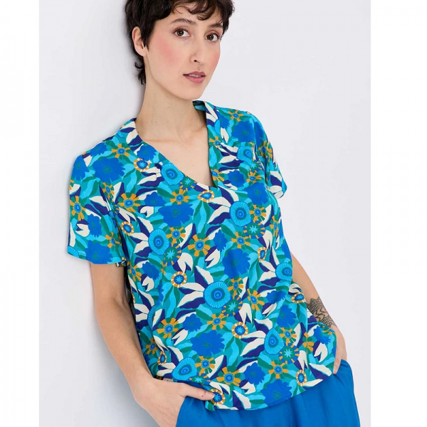 TOP GARY SWING BLEU ECOVISCOSE - PRINCESSE NOMADE - LE MOUTON A 3 PATTES - 1