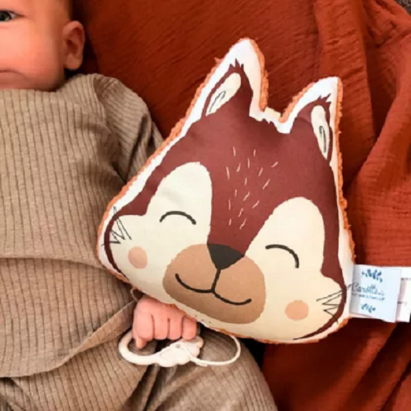 MINI COUSSIN MUSICAL ECUREUIL TOFFEE-...