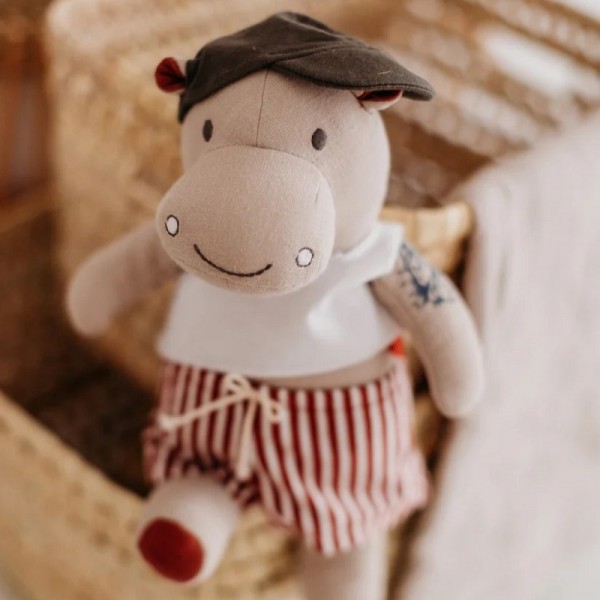 BOITE A MUSIQUE HIPPOPOTAME EN COTON...