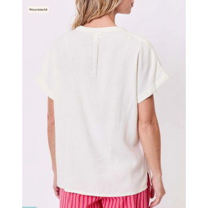 TOP FAIZ UNI ECRU LIN ECOVISCOSE - LA FIANCEE - LE MOUTON A 3 PATTES - 1 2