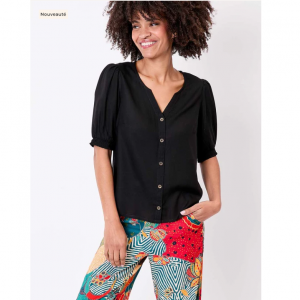 TOP CHEMISE VALI UNI NOIR - LA FIANCEE - LE MOUTON A 3 PATTES - 1