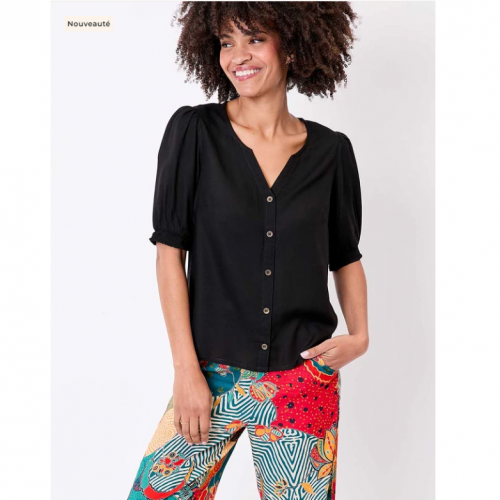 TOP CHEMISE VALI UNI NOIR - LA FIANCEE - LE MOUTON A 3 PATTES - 1