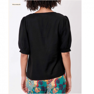 TOP CHEMISE VALI UNI NOIR - LA FIANCEE - LE MOUTON A 3 PATTES - 1 2