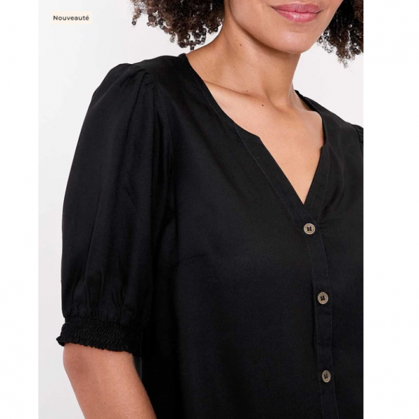 TOP CHEMISE VALI UNI NOIR - LA FIANCEE - LE MOUTON A 3 PATTES - 3