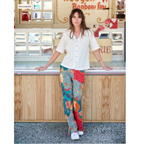 PANTALON ESTIA IMPRIME ECOVISCOSE - LA FIANCEE - LE MOUTON A 3 PATTES - 4