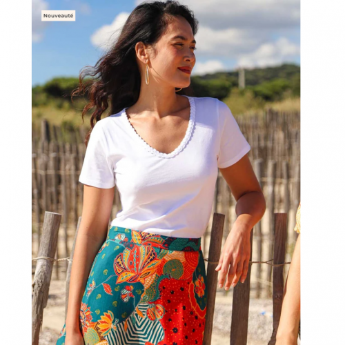 TSHIRT BLANC EMON COTON BIO - LA FIANCEE  - LE MOUTON A 3 PATTES - 1