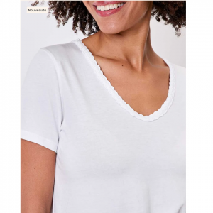 TSHIRT BLANC EMON COTON BIO - LA FIANCEE  - LE MOUTON A 3 PATTES - 1 2