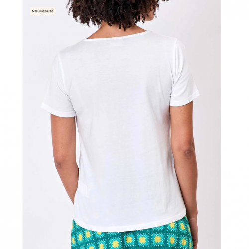 TSHIRT BLANC EMON COTON BIO - LA FIANCEE  - LE MOUTON A 3 PATTES - 3