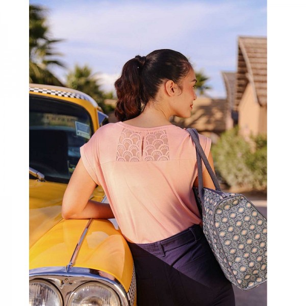 TSHIRT CEBANE DENTELLE ROSE COTON BIO - LA FIANCEE - LE MOUTON A 3 PATTES - 2