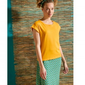 TSHIRT CEBANE DENTELLE ORANGE COTON BIO - LA FIANCEE - LE MOUTON A 3 PATTES - 1