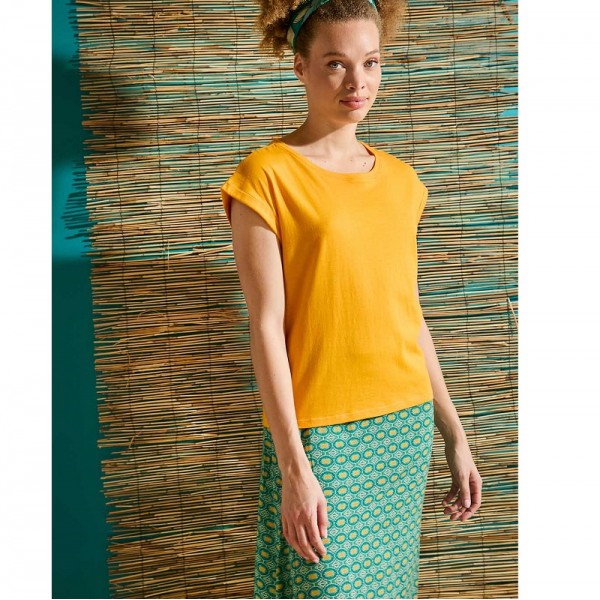 TSHIRT CEBANE DENTELLE ORANGE COTON BIO - LA FIANCEE - LE MOUTON A 3 PATTES - 1