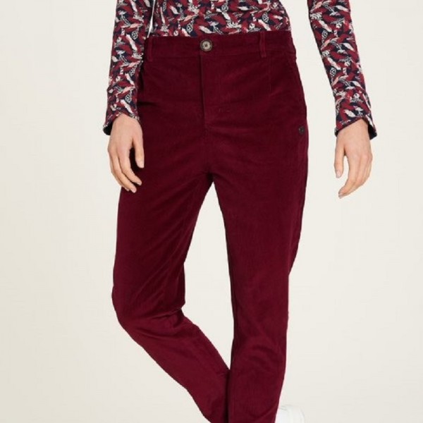 PANTALON VELOURS COLORIS RHUBARBE