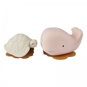 Set de bain baleine rose et...