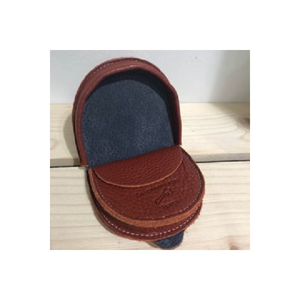 PORTE-MONNAIE EN CUIR GRAINE BRIQUE