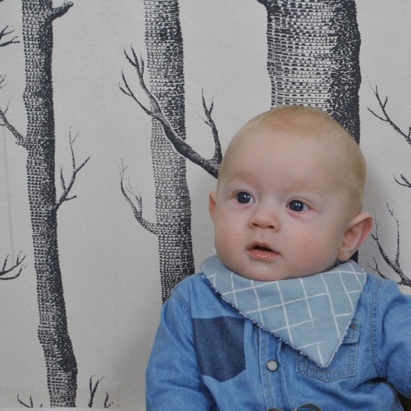 Mini bavoir carreaux bleus