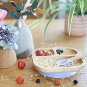 set repas bébé bambou et silicone