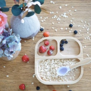 set repas bébé bambou et silicone 2